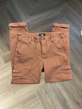 Paige Christy Drawstring Slim Cargo Pants Womens‎ 28 Terracotta Brown Classic